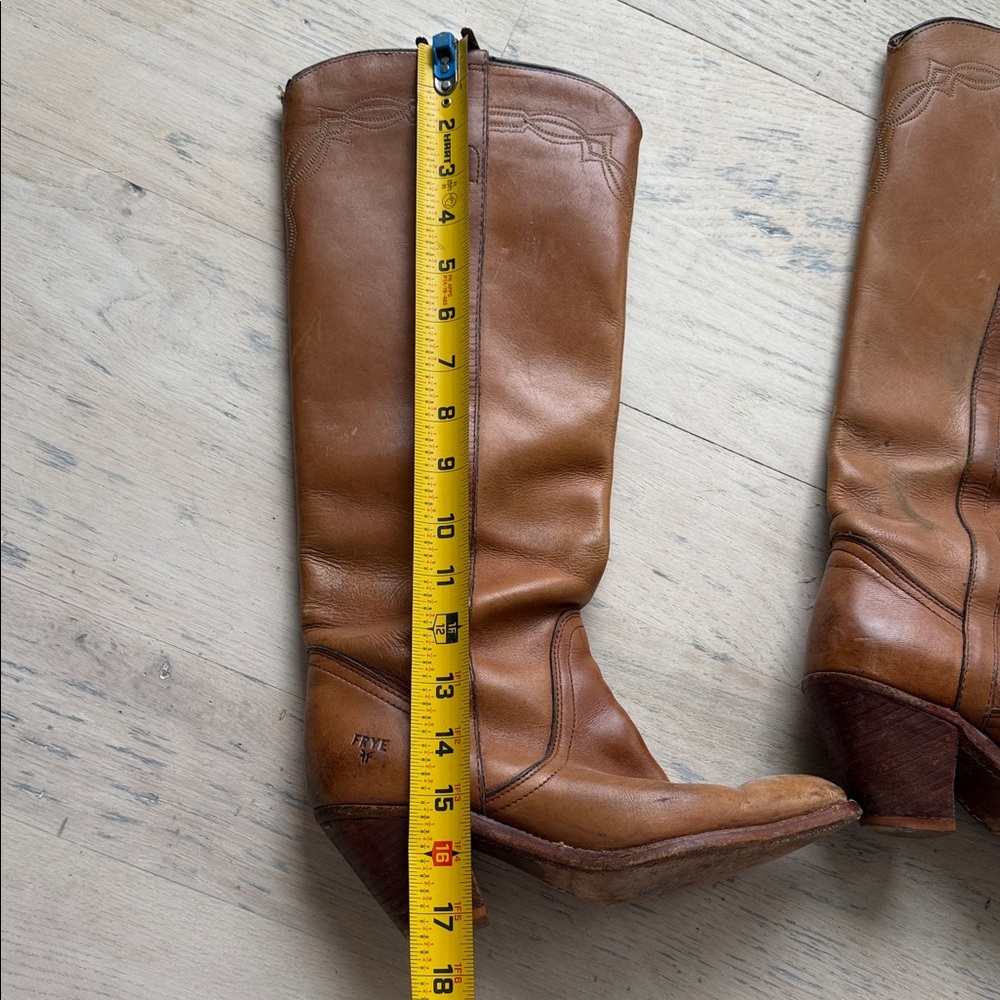 Frye Tan Leather Heeled Boots - Picture 8 of 11